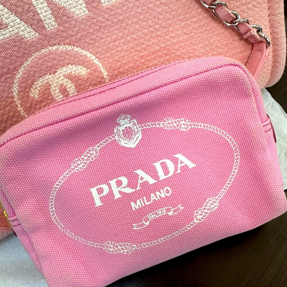 Prada Pink Canvas Crossbody Bag
